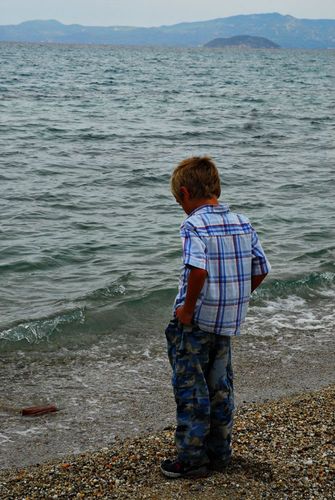 One boy and the sea