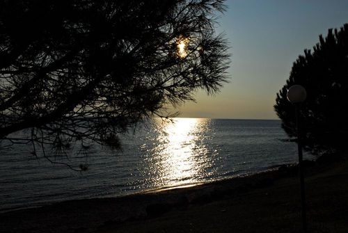Sun setting at Loutra